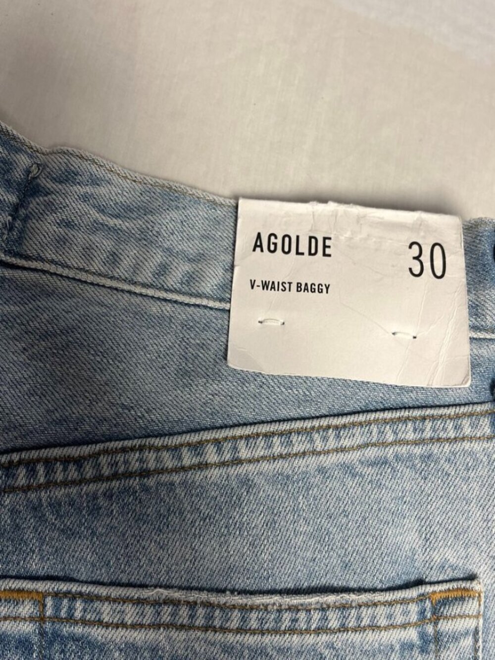AGOLDE V-Waist Baggy Jeans Light Wash Size 30 Wide Leg Denim - Picture 11 of 13